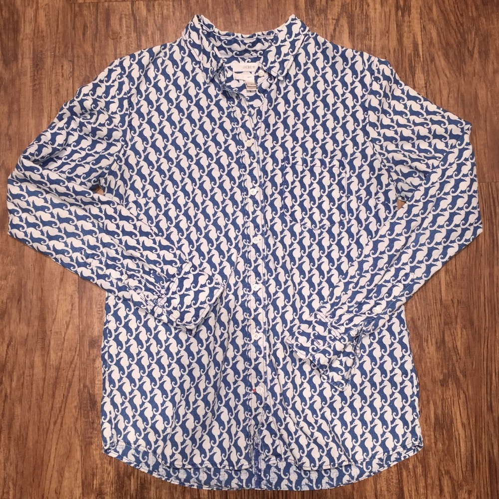 J.Crew Linen Boyfriend Shirt